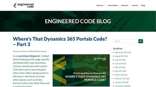 
                            4. Blog - Where's That Dynamics 365 Portals ... - Engineered Code