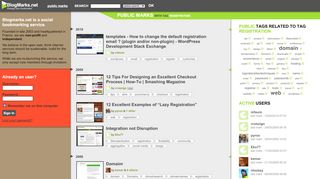 
                            4. Blogmarks : Public marks with tag registration - Blogmarks.net