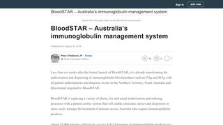 
                            2. BloodSTAR – Australia's immunoglobulin management system