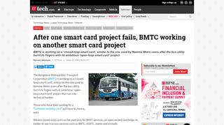 
                            7. bmtc: After one smart card project fails, BMTC …