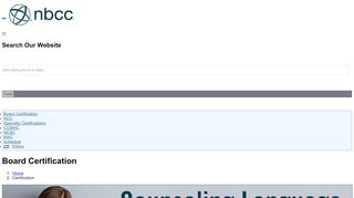 
                            5. Board Certification - NBCC