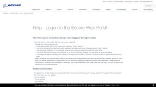 
                            8. Boeing: Help - Logon to the Secure Web Portal