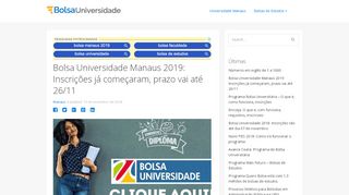 
                            6. Bolsa Universidade Manaus 2019: Inscrições já …