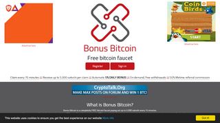 
                            10. Bonus Bitcoin - free bitcoin faucet