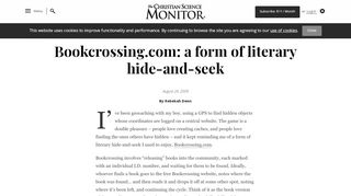 
                            9. Bookcrossing.com: a form of literary hide-and-seek - CSMonitor.com