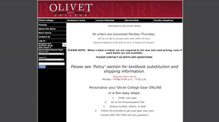 
                            7. Bookstore Home - Olivet College