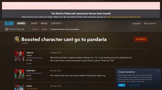 
                            1. Boosted character cant go to pandaria - World of Warcraft Forums ...