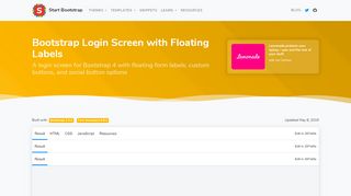 
                            2. Bootstrap 4 Login Page Snippet - Start Bootstrap
