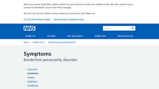 
                            9. Borderline personality disorder - Symptoms - NHS