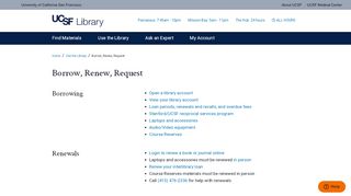 
                            7. Borrow, Renew, Request | UCSF Library