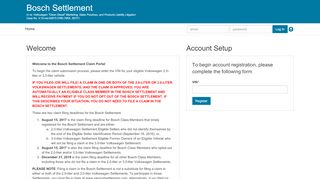 
                            3. Bosch Settlement - Registration