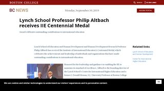 
                            7. Boston College Professor Receives IIE Centennial Medal