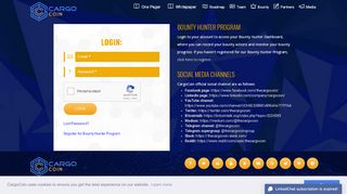 
                            2. Bounty Hunter & Affiliate Program Login - CargoCoin