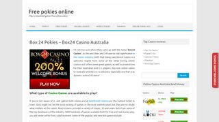 
                            8. Box 24 Pokies Casino Australia - Mobile, instant …