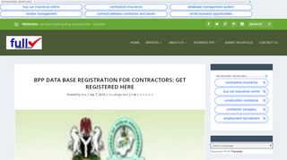 
                            10. BPP Data Base Registration for Contractors: Get Registered ...