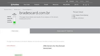 
                            11. bradescard.com.br - Domain - McAfee Labs Threat Center