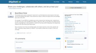 
                            5. Brand Return Portal – Customer Feedback for ShipStation