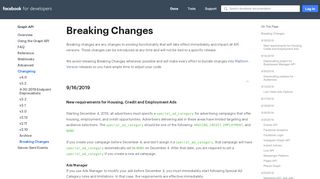 
                            5. Breaking Changes - Graph API - Facebook for Developers