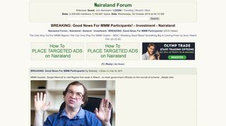 
                            3. BREAKING: Good News For MMM Participants! - Investment ...
