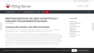 
                            8. Breitenausbildung: BG-QSEH-Schnittstelle / Vorlagen ...