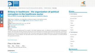 
                            8. Bribery in healthcare : the organization of political ...