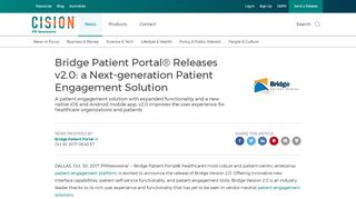 
                            8. Bridge Patient Portal® Releases v2.0: a Next-generation ...