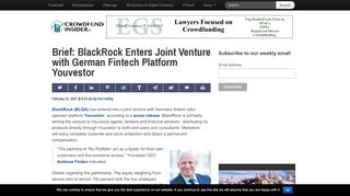 
                            4. Brief: BlackRock Enters Joint Venture with German Fintech ...