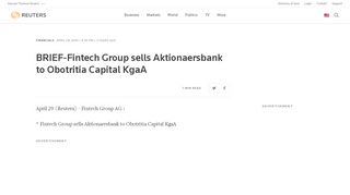 
                            7. BRIEF-Fintech Group sells Aktionaersbank to Obotritia ...