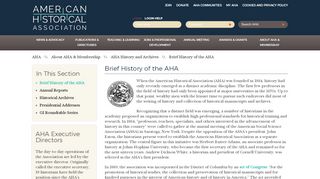 
                            9. Brief History of the AHA - American Historical Association