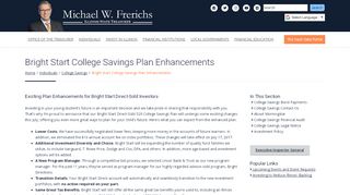 
                            6. Bright Start College Savings Plan Enhancements