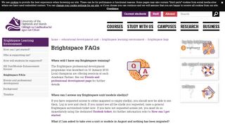 
                            3. Brightspace Learning Environment - Brightspace FAQs