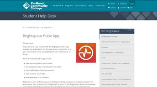 
                            7. Brightspace Pulse App | Student Help Desk at PCC