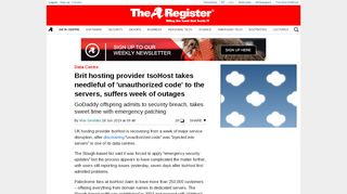 
                            8. Brit hosting provider tsoHost takes needleful of 'unauthorized ...