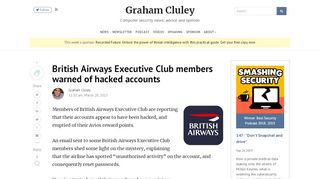 
                            9. British Airways Executive Club members warned of hack