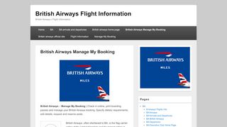 
                            3. British Airways Manage My Booking - Flight Information