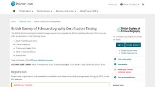 
                            5. British Society of Echocardiography (BSE) :: Pearson VUE