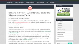 
                            3. Brothers of Usenet - Aktuelle URL, Status und Alternativen