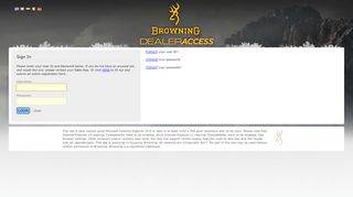 
                            1. Browning Dealer Access - Login