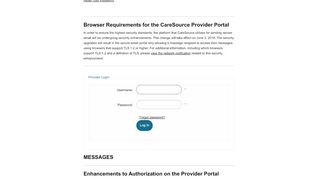 
                            9. Browser Requirements for the CareSource Provider Portal