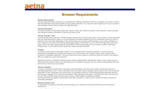 
                            7. Browser Requirements:Aetna Evidence of Insurability