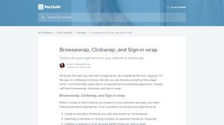 
                            5. Browsewrap, Clickwrap, and Sign-in wrap | PactSafe Help ...