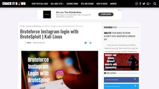 
                            7. Bruteforce Instagram login with BruteSploit | Kali Linux