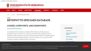 
                            2. Bryophyte Specimen Database – Wisconsin State Herbarium – UW ...