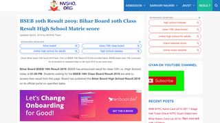 
                            7. BSEB 10th Result 2019: Bihar Board 10th Class Result High …
