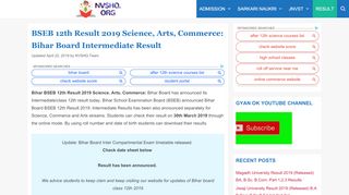 
                            9. BSEB 12th Result 2019 Science, Arts, Commerce: …