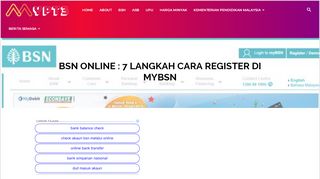 
                            9. Bsn Online, MyBsn, Login dan Register Untuk Semak Baki