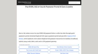 
                            5. BSNL Bill Payment at Quick Pay Online Portal …