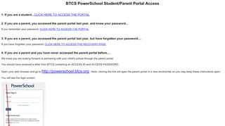 
                            9. BTCS PowerSchool Student/Parent Portal Access