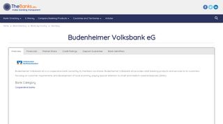 
                            4. Budenheimer Volksbank eG (Germany) - Bank Profile