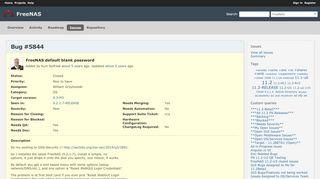 
                            1. Bug #5844: FreeNAS default blank password - …